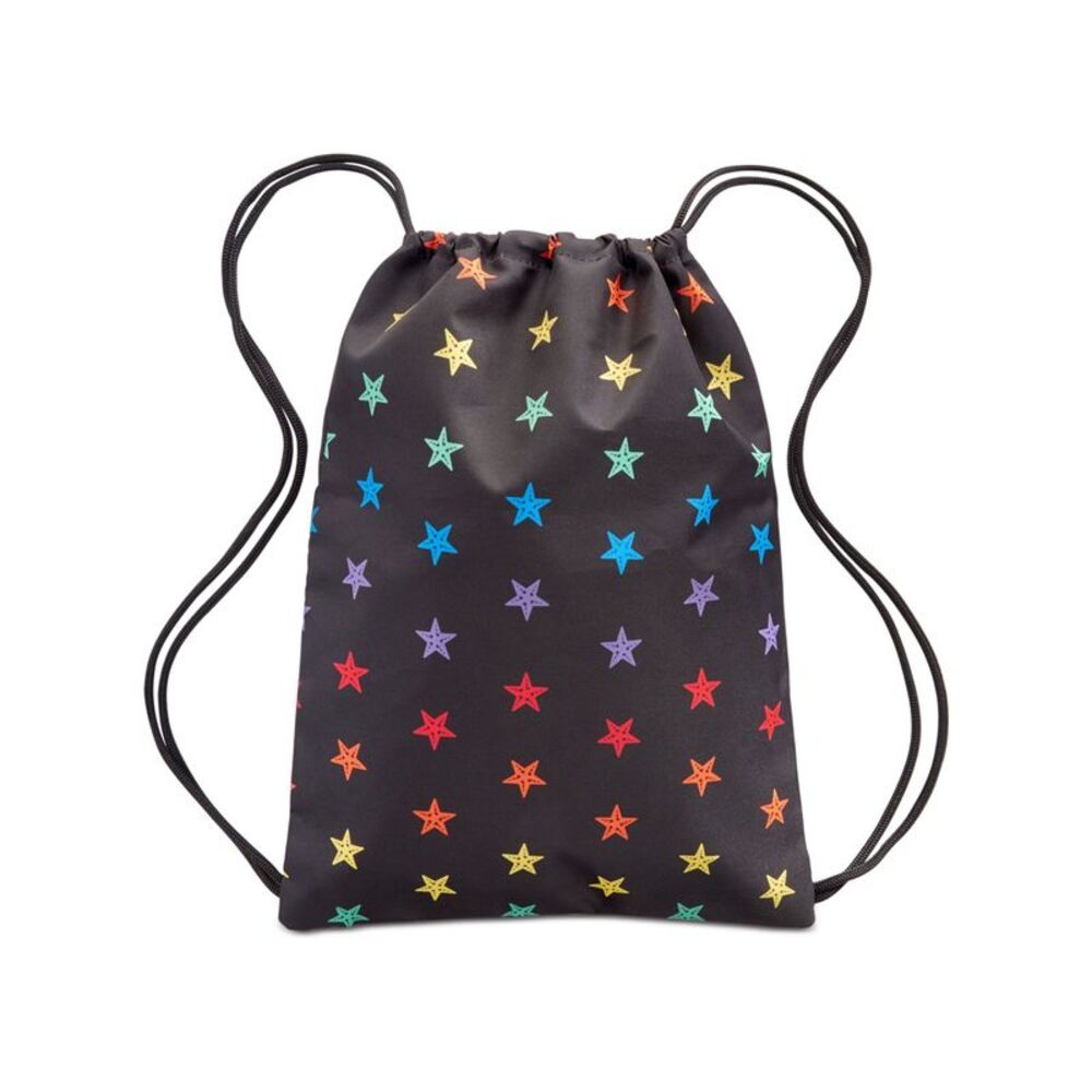 2(X)IST Men's Black Printed Polyester Double Flat Strap Backpack